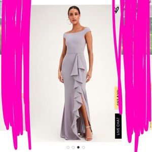 Lulus long off the shoulder dress